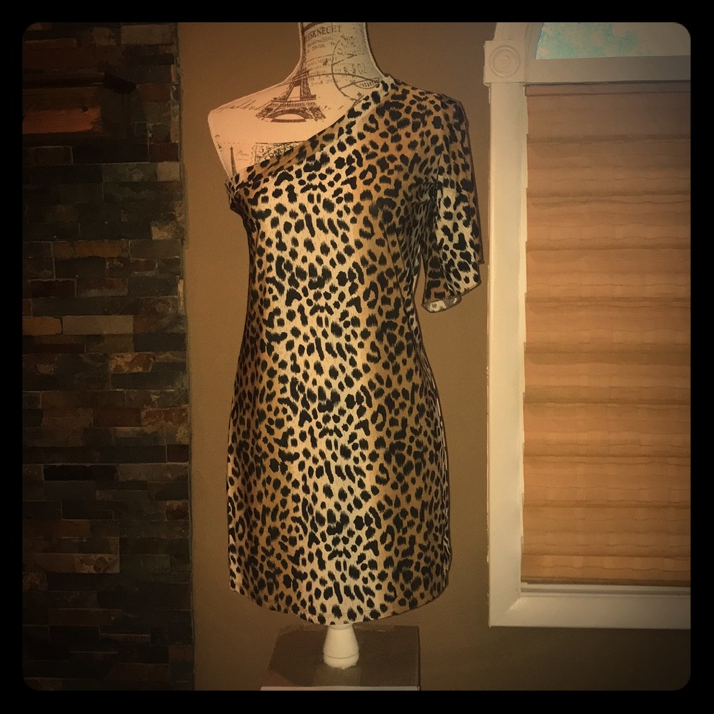 MT Collection One Split Shoulder Mini Dress